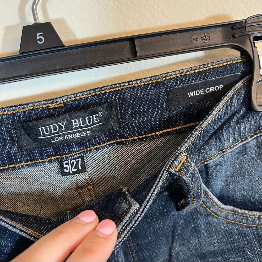 Judy Blue Wide Leg Crop Jeans Dark Wash 5/27 Women’s‎ - Picture 5 of 11